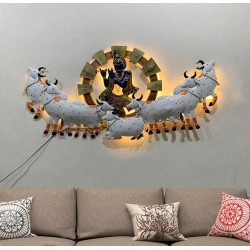 Cow Krishna led  Metal Wall Art Hanging for Home Decoration