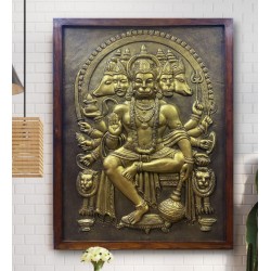 Panchmukhi Hanuman 3D Relief Mural Wall Art 48x24 inch