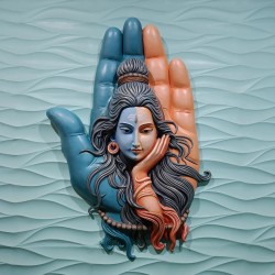  Ardhanarishvara Hand of Blessing Wall Sculpture 5x3.5ft