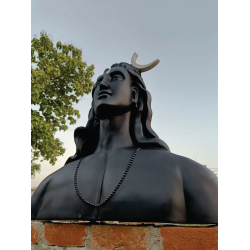 Lord Adiyogi Wall Hanging Sculpture - 3x3ft (Black)