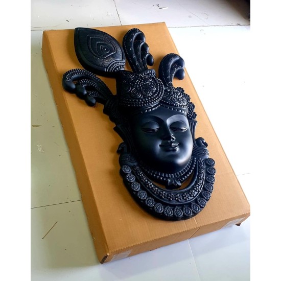 Black Color Shreenath ji face wall Mural wall hanging (18*24 inches)