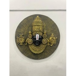 31X31 Inch Tirupati Balaji Golden 3D Relief Mural Wall Hanging | Spiritual Wall Art | Unique Wall Decor | Ready to hang