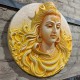 Elegant Lord Shiva 3D Relief Mural Wall Sculpture | (24*24 inches )Mural Wall Art | Ready to hang Yellow