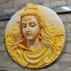 Elegant Lord Shiva 3D Relief Mural Wall Sculpture | (24*24 inches )Mural Wall Art | Ready to hang Yellow