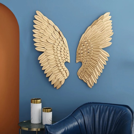 Luxury 2 Pieces Gold Wing Wall Decor Home Roman Wing Art Set