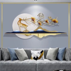 Modern Metal Wall Decor with Leaves & Deer Wall Art Perfect for Living Room