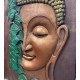 3D Buddha with green leaves (Size 3*4feet ) Mural Wall Art | Ready to hang