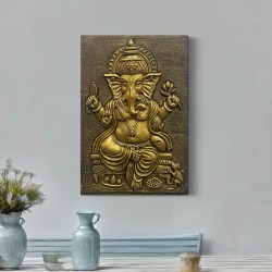 GANESHA 3D Relief Mural WALL ART | Ready to hang wall decor size 16*24 inches 