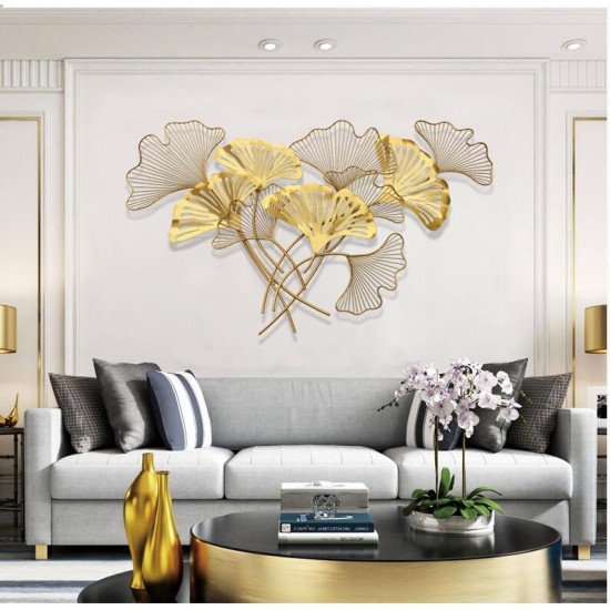 Ginkgo Leaf Metal Mural Decoration Wall Hanging