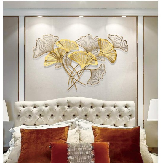 Ginkgo Leaf Metal Mural Decoration Wall Hanging