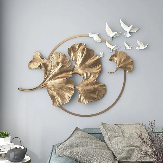 Ginkgo Leaf Wall Hanging Metal Wall Art for Living room Decor