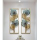 New Luxury Wrought Iron Blue Gold Leaf Wall Hanging Decoration Frame