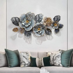 Attractive and Eye Catcher Grey  Metallic Flowers Wall Art