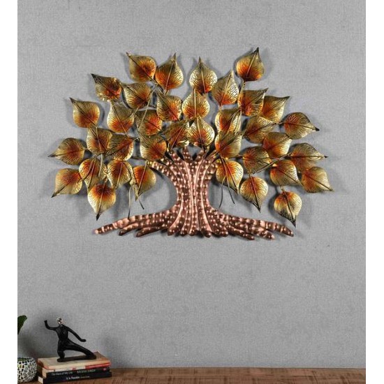 Piple Tree With Led Light Metal Wall Art