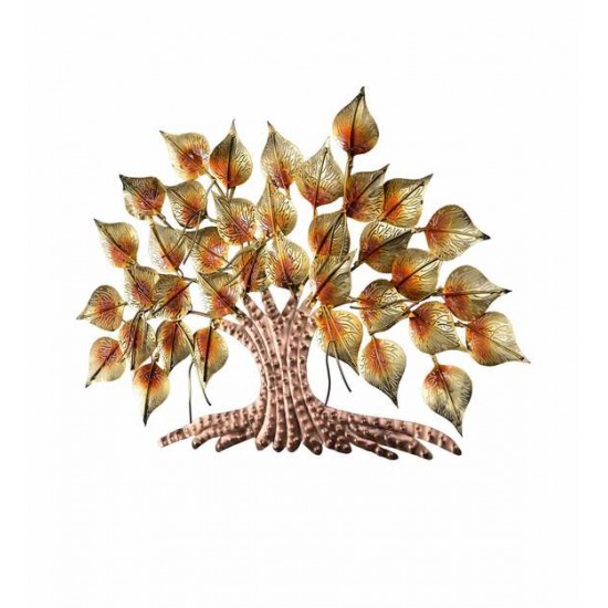 Piple Tree With Led Light Metal Wall Art