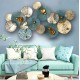 Multicolored Plates Metal Wall Art for Living Room Decor