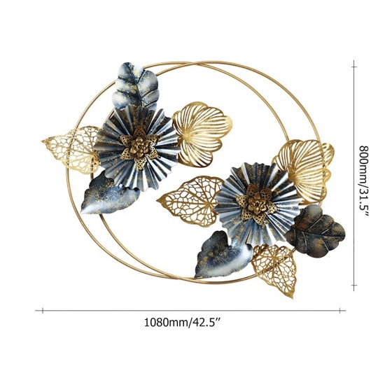 Luxury Modern 3D Creative Metal Leaves Flower Wall Hanging 