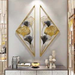 Exquisite Leaves Floral Wall Decor with Triangle Frames