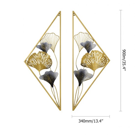 Exquisite Leaves Floral Wall Decor with Triangle Frames