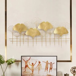 Modern Style Creative Gold Leaves Metal Wall Decor