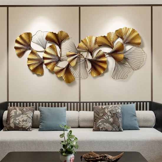 Golden Leaves Metal Wall Decor