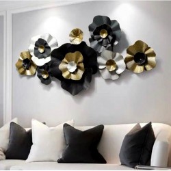 Black Metal Flower Wall Art Perfect for Living Room
