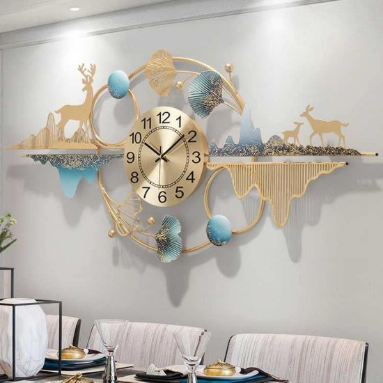 Living Room Wall Clock Creative Personality Clock Atmospheric Modern Light Luxury Wall Clock Fashion Home Restaurant Art Decoration,European Mute Clock