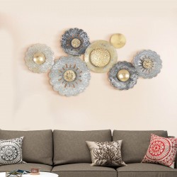 Chestnut Metallic 7 Round Metal Flower Wall Art