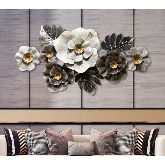 HDO Metal Wall Art Big White Flower Art Decor 