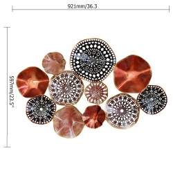 3D Luxury Creative Geometric Round Flowers Metal Wall Decor Art